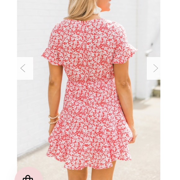 Red floral dress - Picture 3 of 4